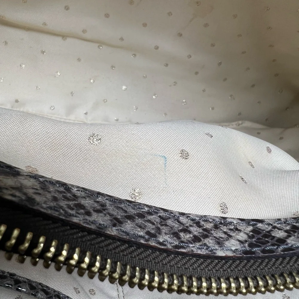 ♠️ Kate Spade Large Satchel Quilted Snakeskin-Embossed Gold-Tone Hardware